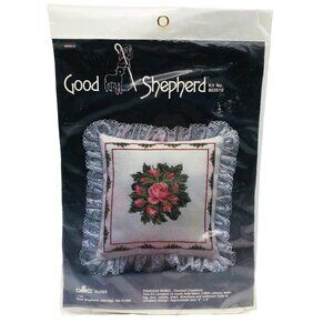 Good Shepherd Princess Roses Counted Cross Stitch Pillow Kit Vtg 1984 New Sealed